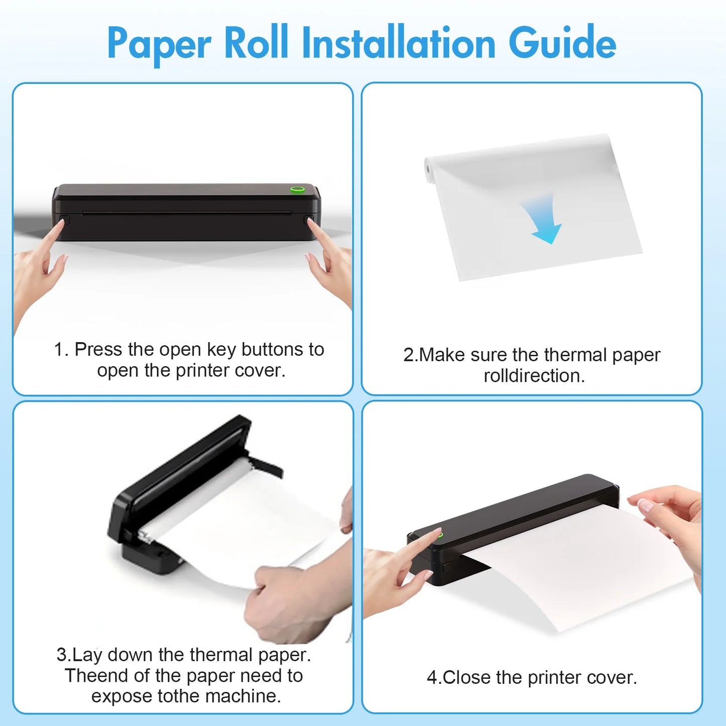TakeYou Portable Wireless Inkless Thermal Printer Label Maker For Travel