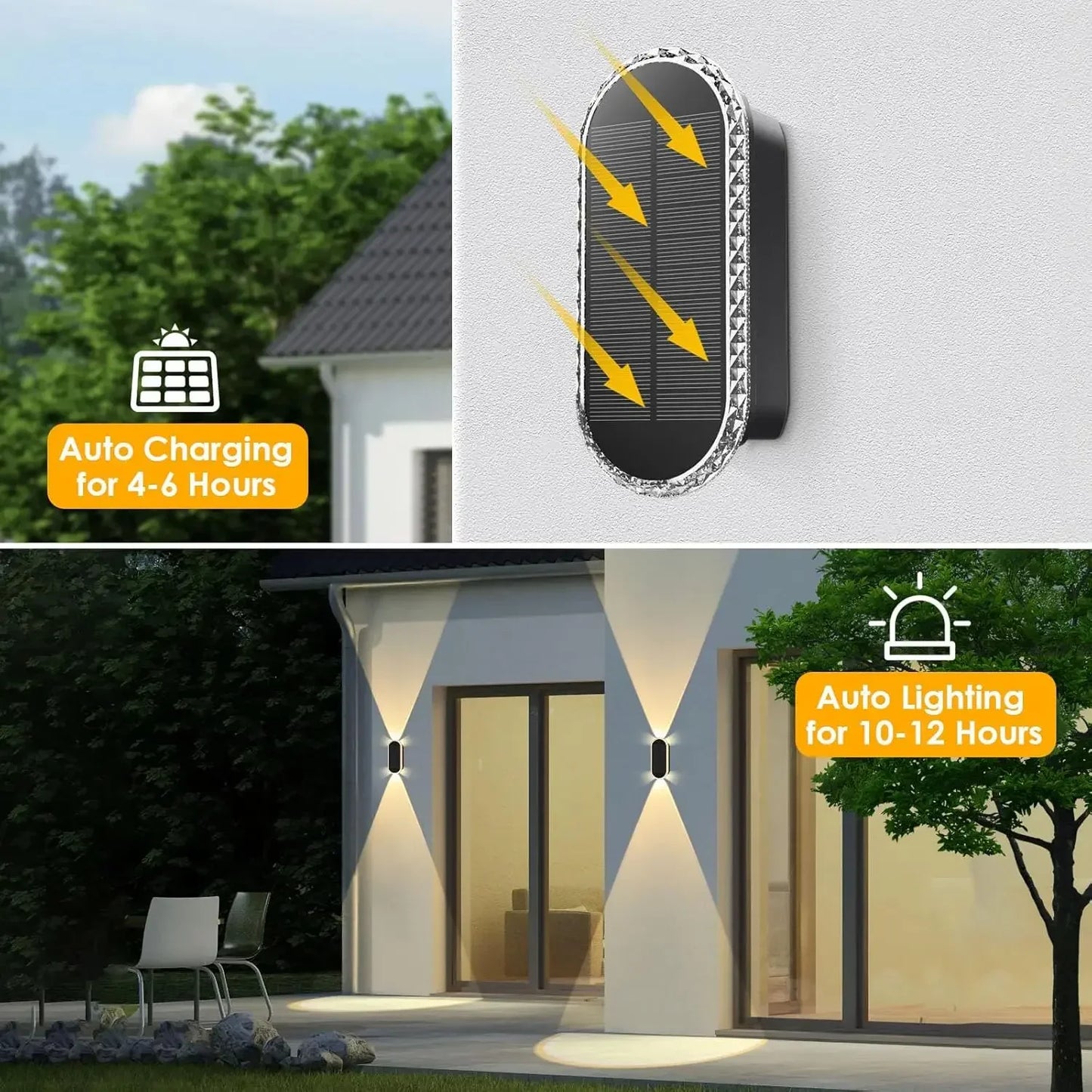 SZRSTH IP65 Waterproof Solar Fence Lights 8 Pack With 3 Modes
