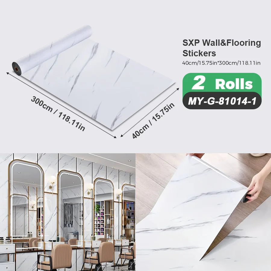 Two Rolls Self Adhesive Wall And Floor Sticker Wood Grain Marble