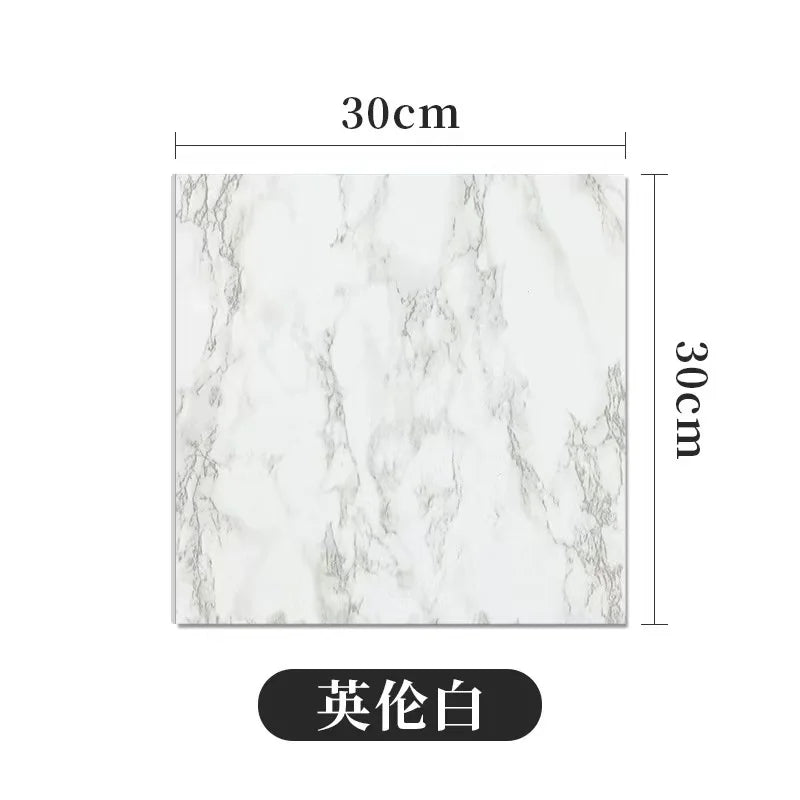 Simulated Thick Marble Tile Floor Sticker PVC Waterproof Wall Decor