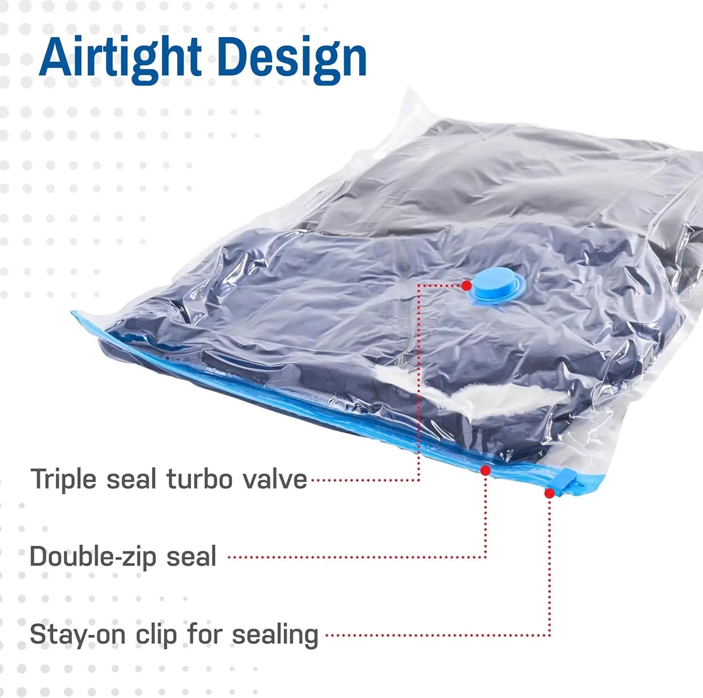 Vacuum Storage Bags Set For Bedding And Clothes With Pump