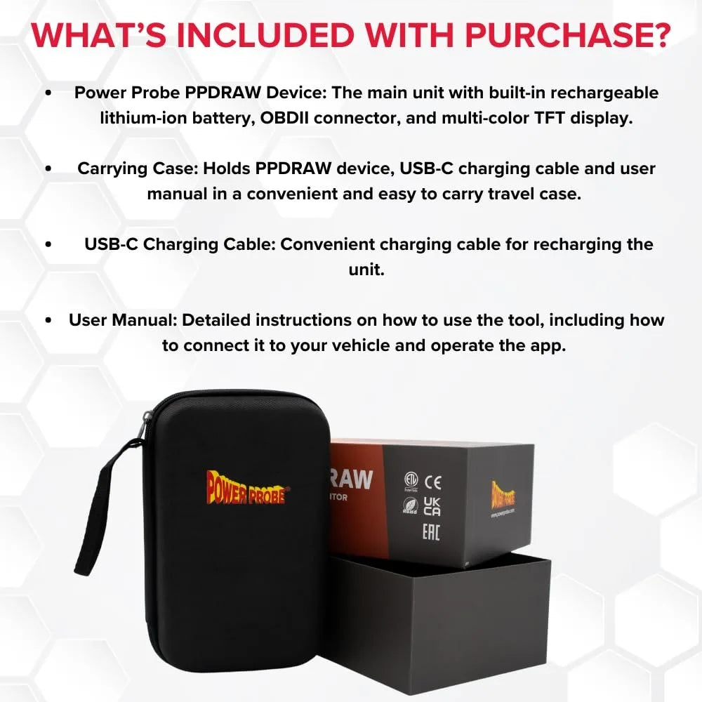 PPDRAW Automotive Battery Voltage And Parasitic Draw Monitor OBDII