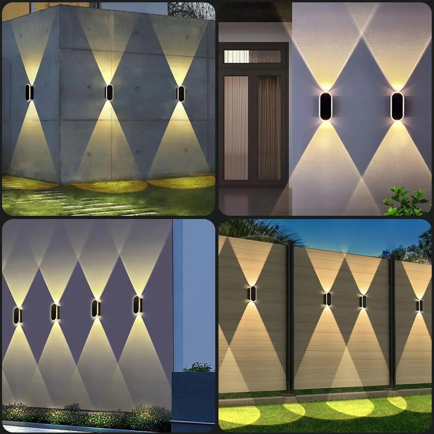 SZRSTH IP65 Waterproof Solar Fence Lights 8 Pack With 3 Modes