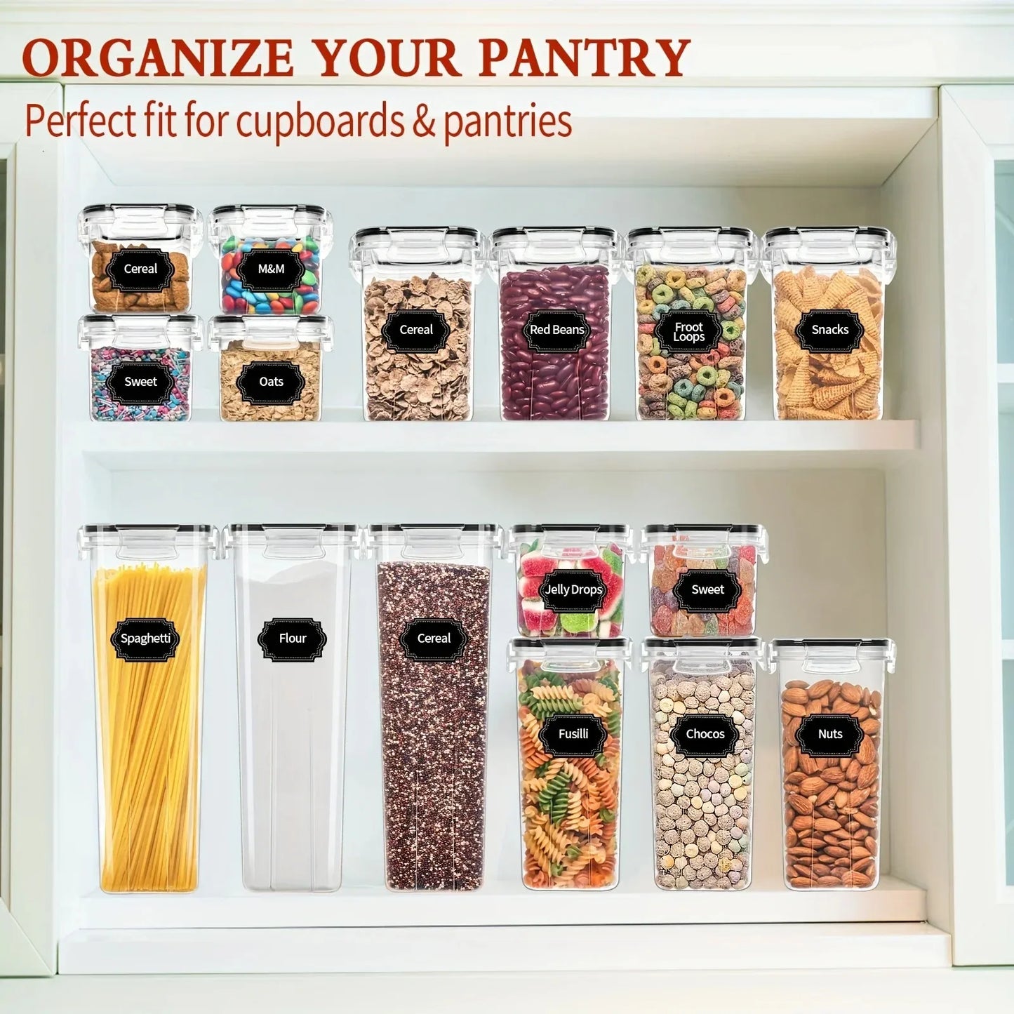 SHFY Airtight BPA Free Food Storage Containers With Labels