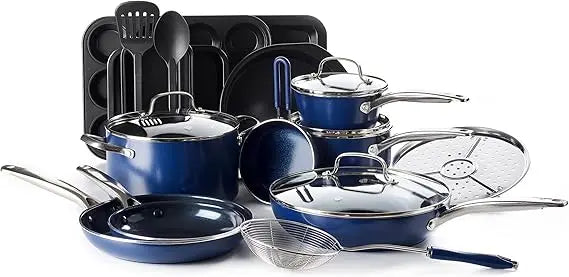 Iosn Nonstick Cookware Set Diamond Ceramic Pots and Pans PFAS Free
