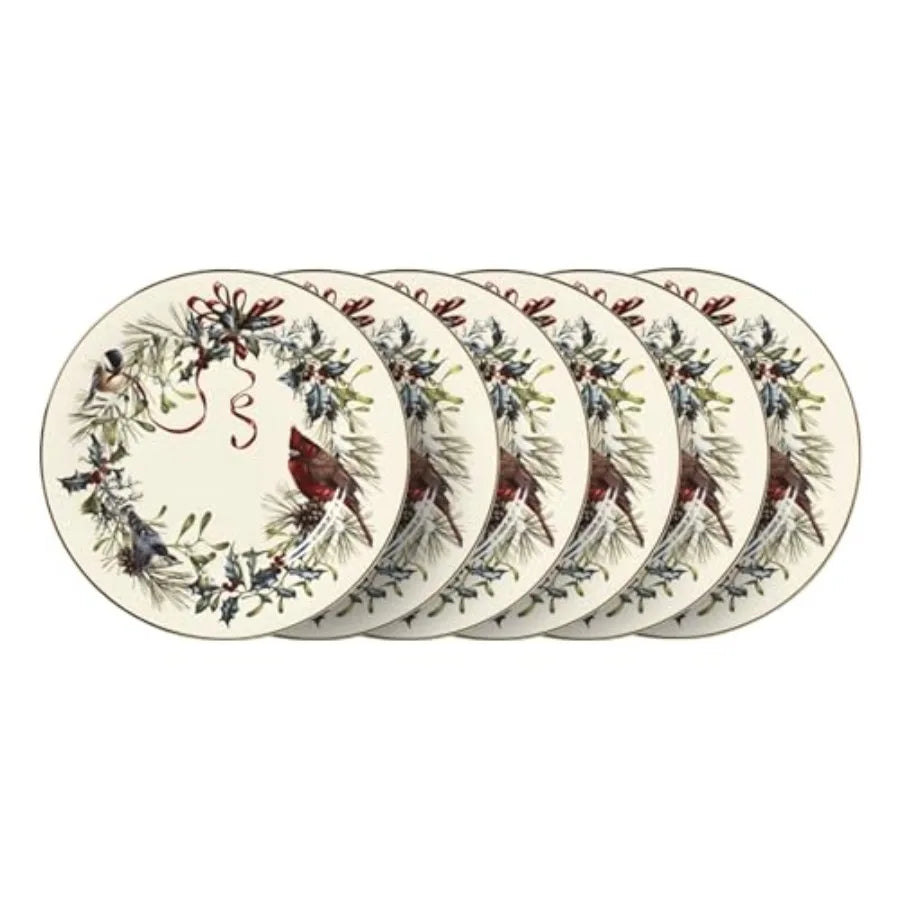 Winter Greetings 6-Piece Dinner Plate Set