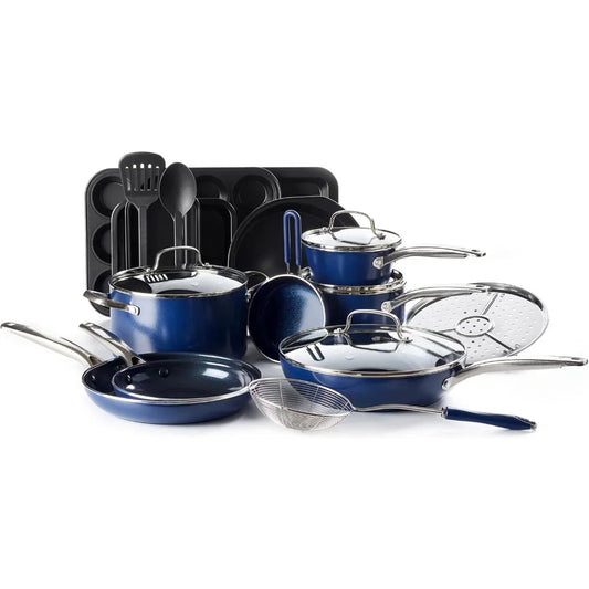 Iosn Nonstick Cookware Set Diamond Ceramic Pots and Pans PFAS Free