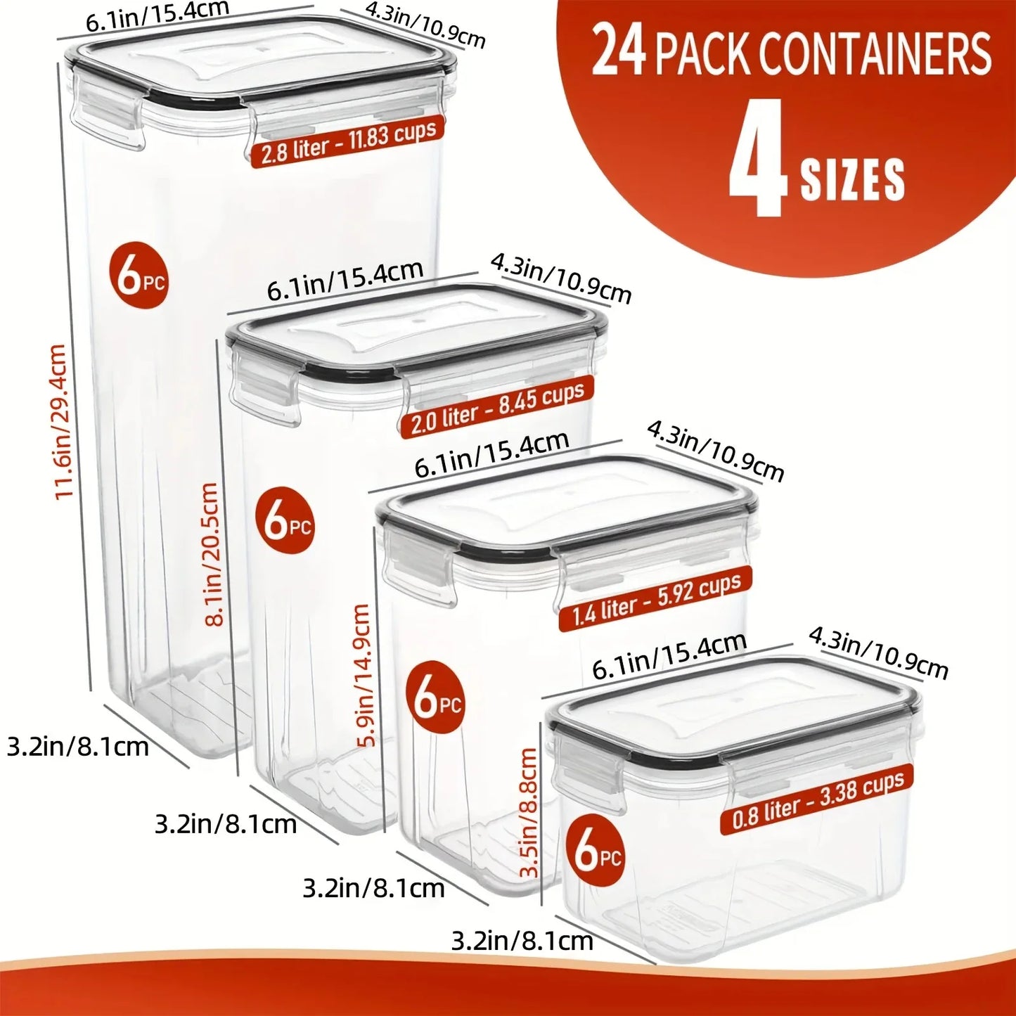 SHFY Airtight BPA Free Food Storage Containers With Labels