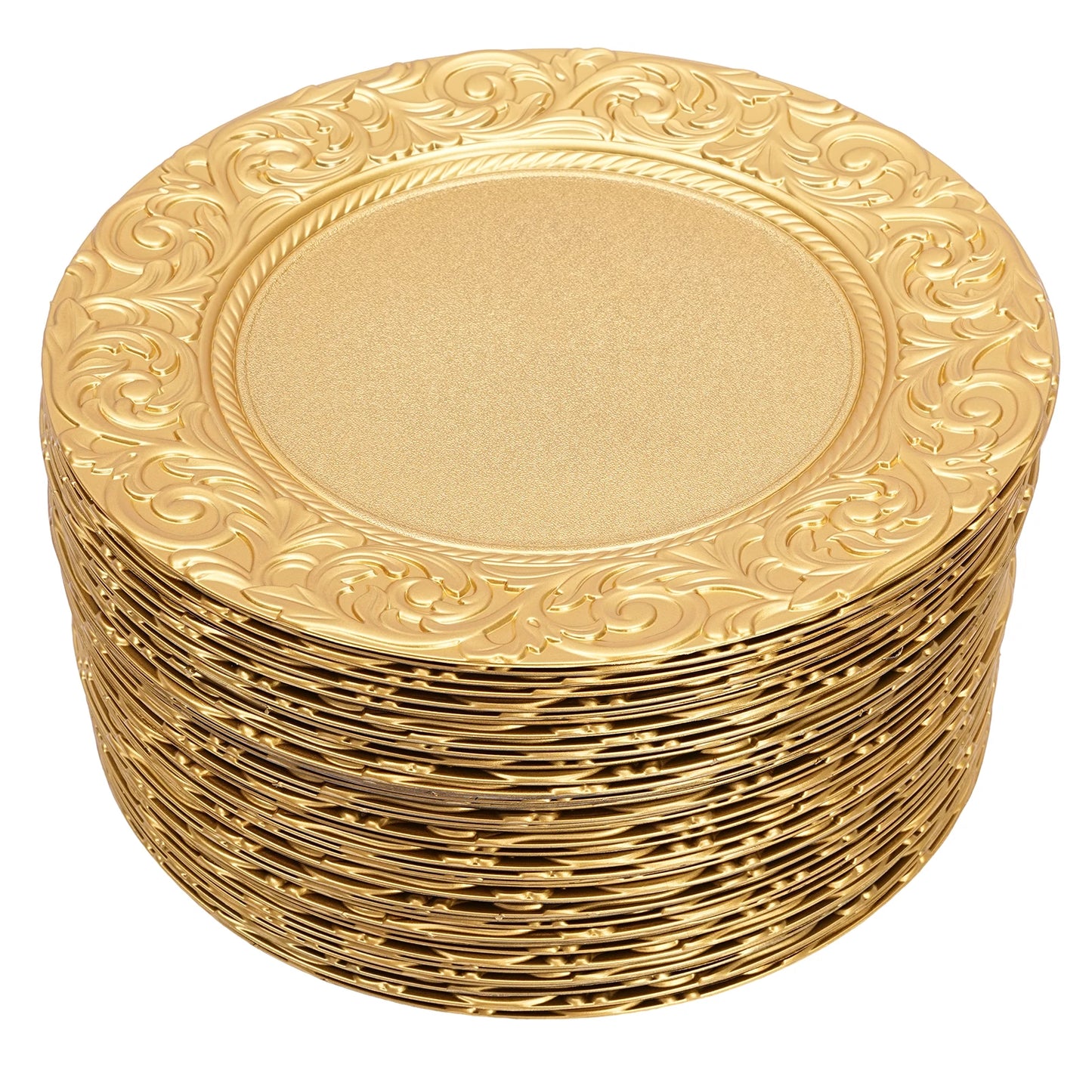 100 Piece Round Charger Plates Set With Patterns For Banquets