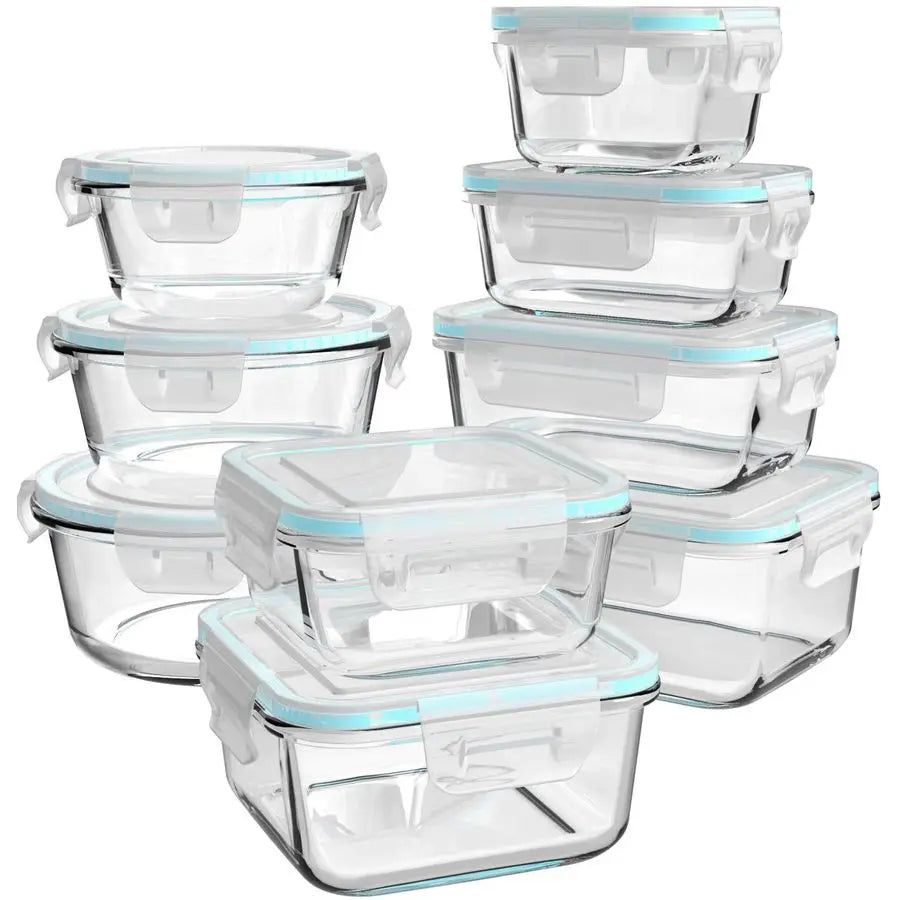 XMSJ 18 Piece Glass Food Storage Containers With Lids