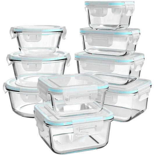 XMSJ 18 Piece Glass Food Storage Containers With Lids