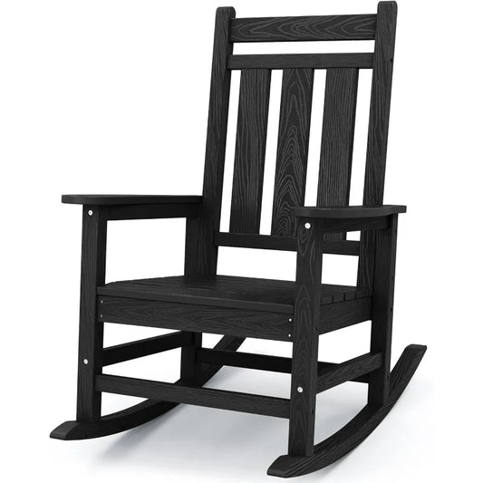 Oversized Outdoor Rocking Chair All Weather HDPE Porch Rocker