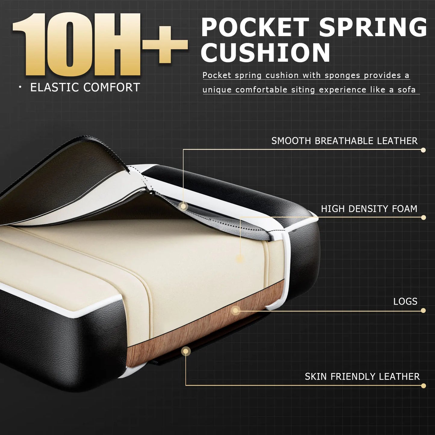 AnYu Furniture Ergonomic Gaming Chair Recliner With Massager