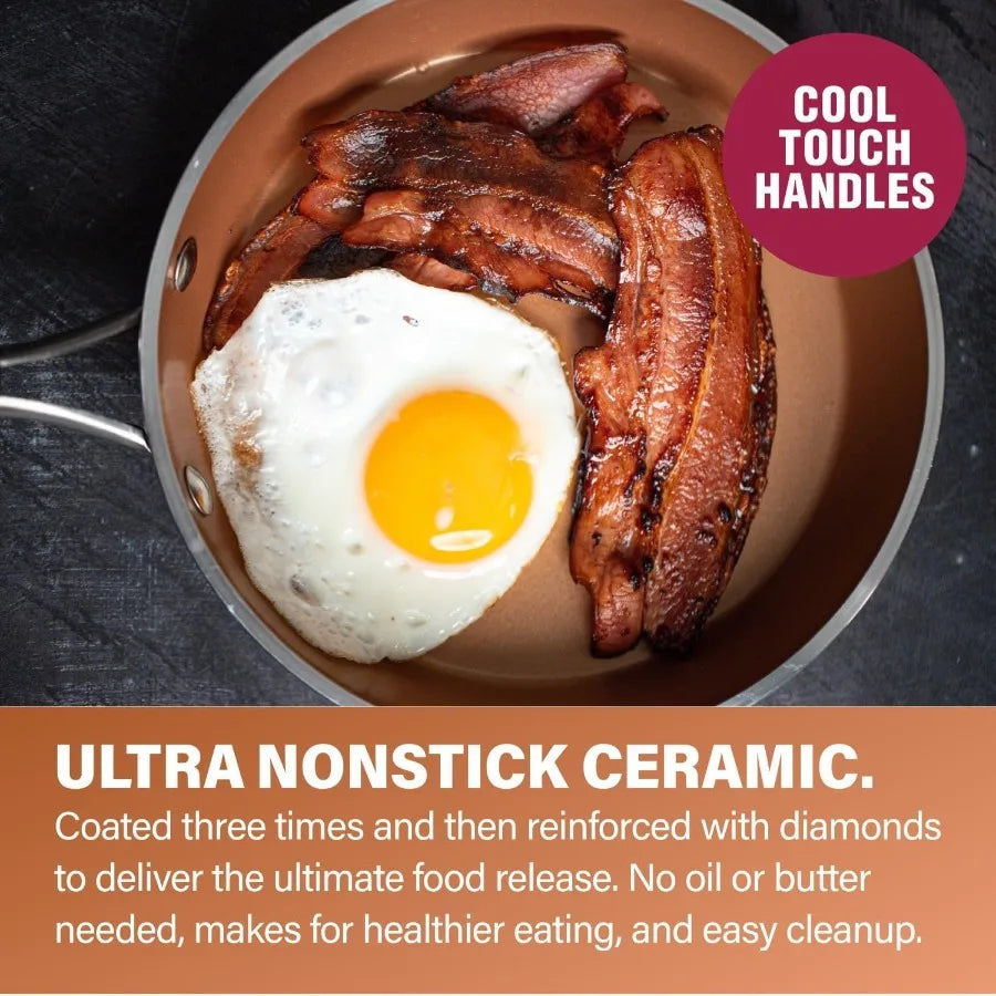 Hign-concerned Ceramic Cookware Set Nonstick Pots and Pans Bakeware