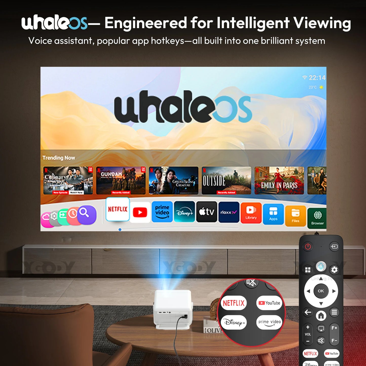 XGODY N6 Pro 4K Projector Netflix Voice Control Android TV