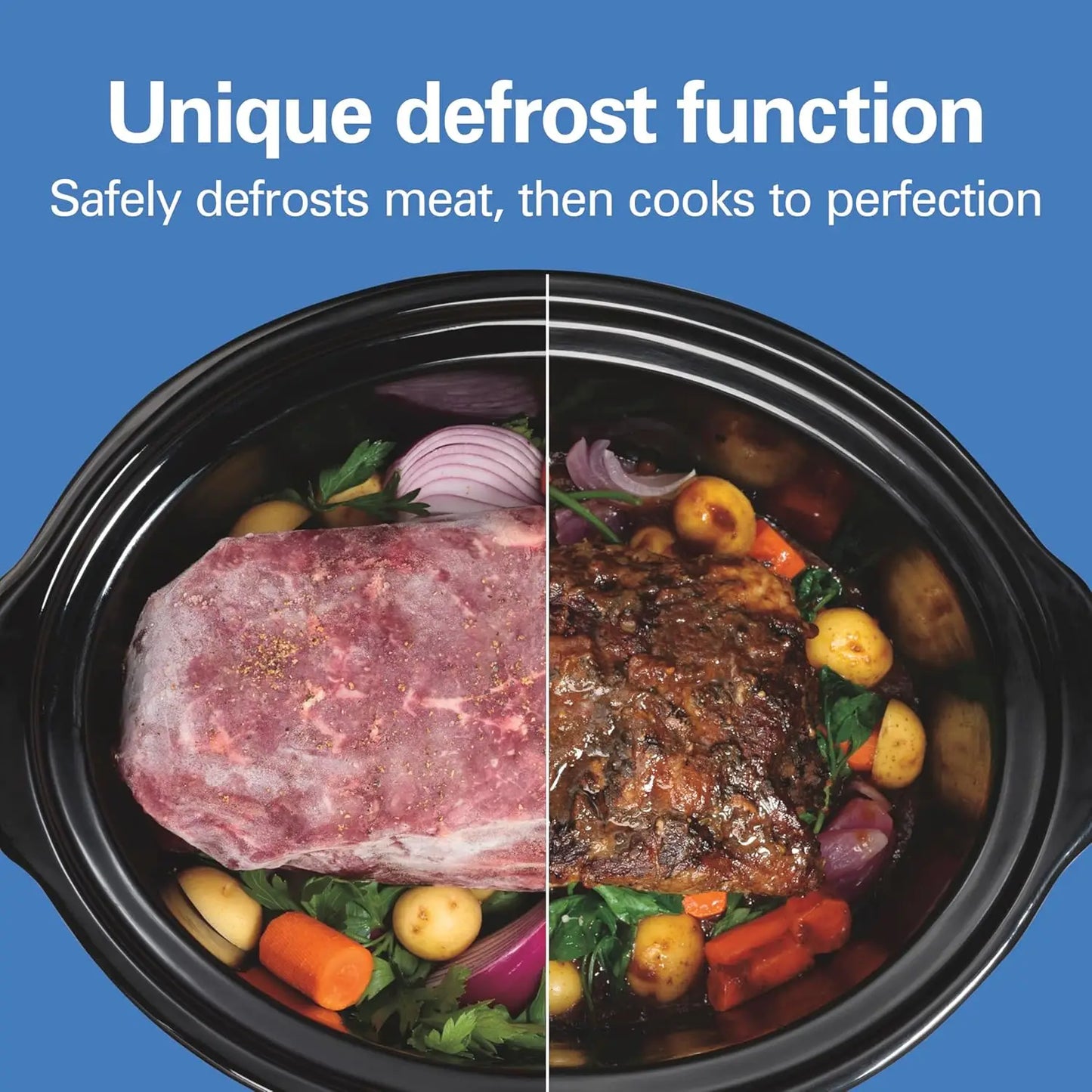 XMSJ Programmable Slow Cooker With Defrost Function And Countdown Timer