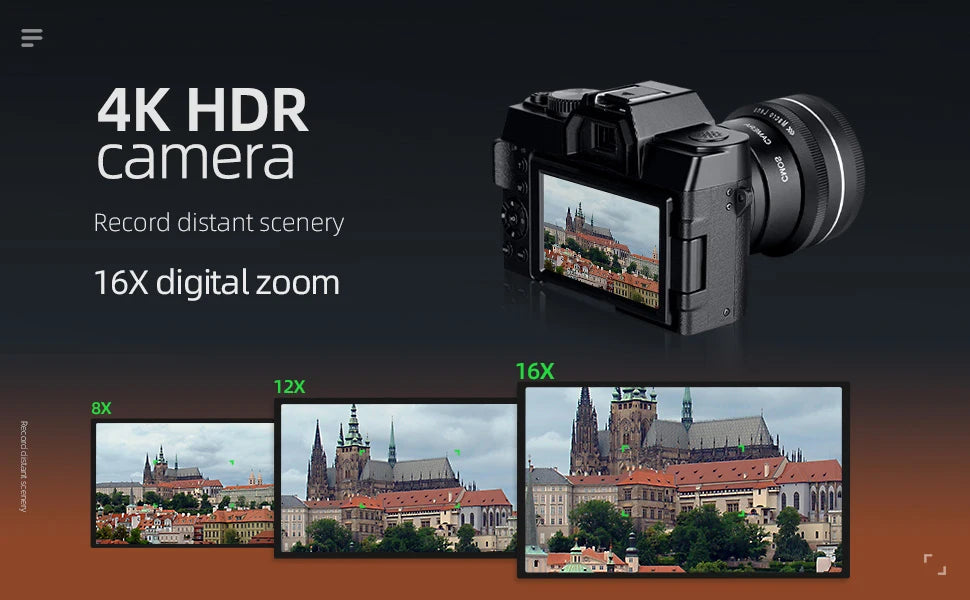 NBD 4K Digital Camera for Photography and Travel Macro Lens