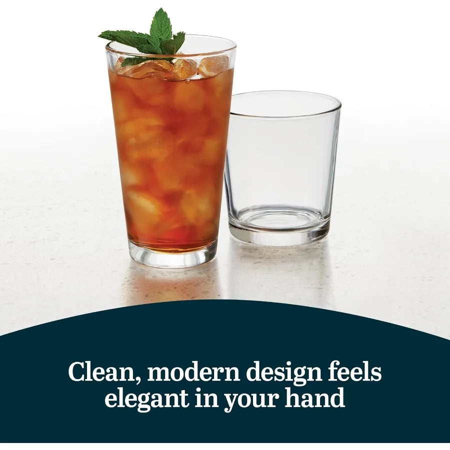 Flare Tumbler And Rocks Glasses Set Lead-Free Dishwasher Safe Glassware