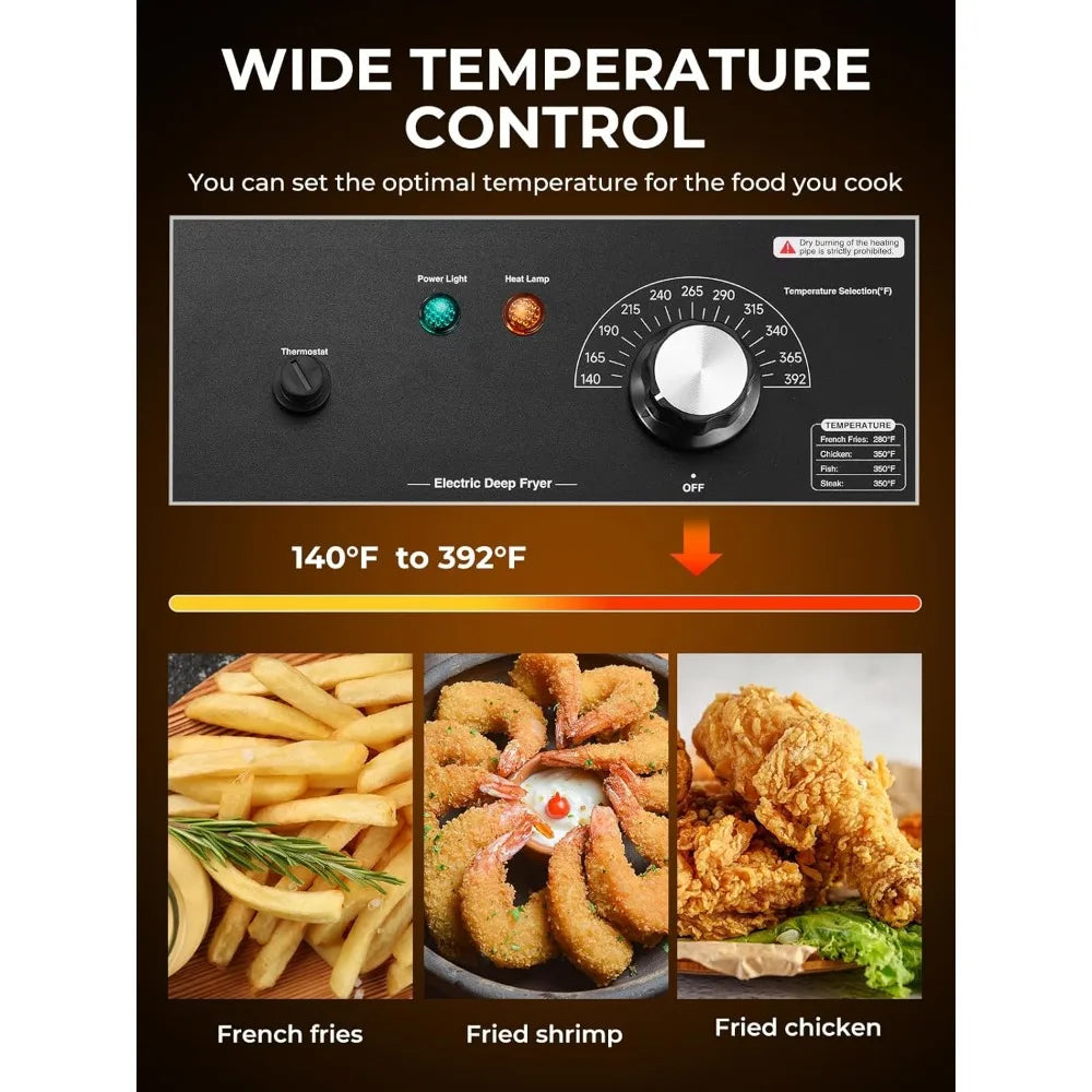 20.7 Qt Dual Tank Deep Fryer 3400W Stainless Steel