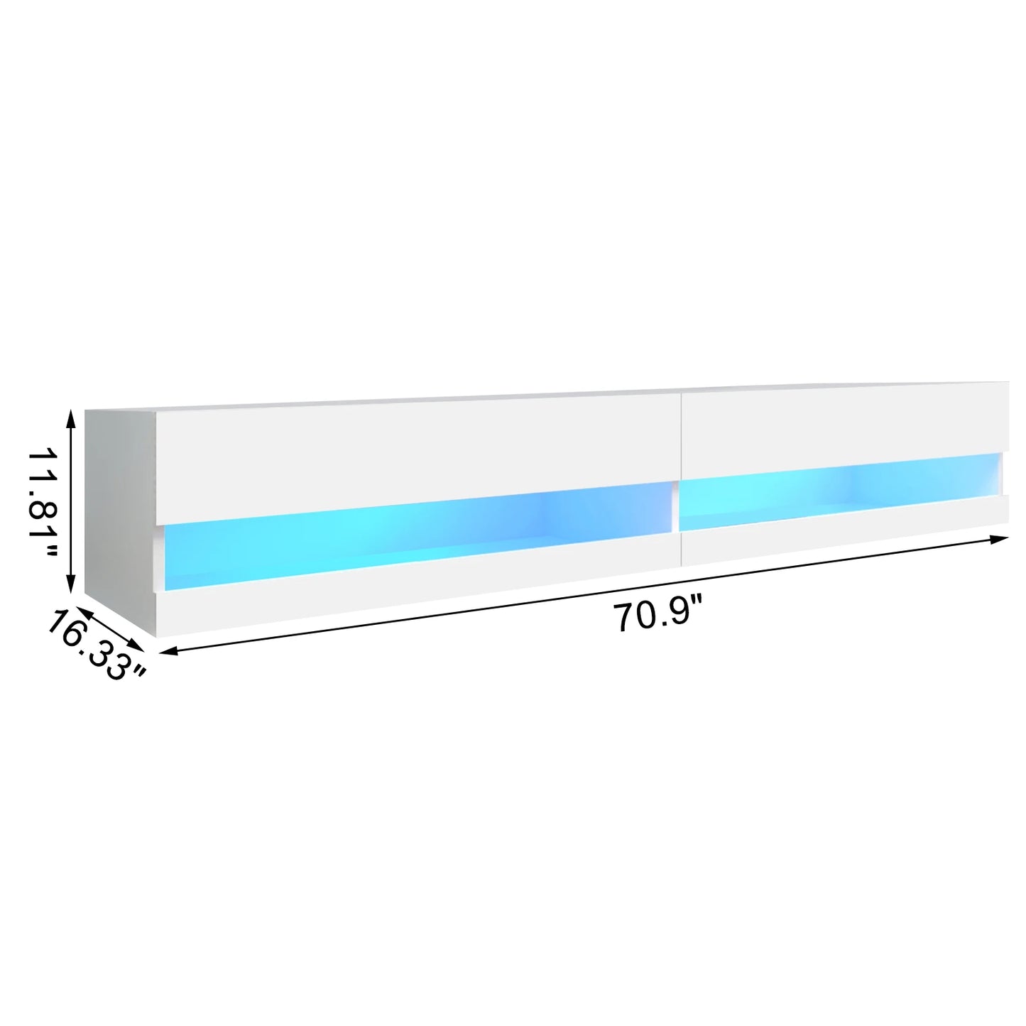 QiaoShiRen Floating Wall Mounted TV Stand With Power Outlets LED