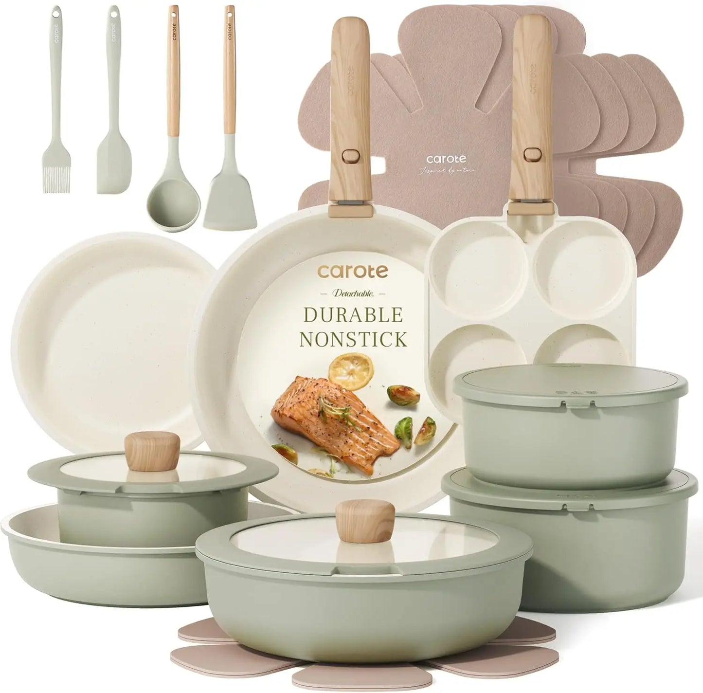 FCM 25 Piece Nonstick Cookware Set For Your Kitchen Essentials