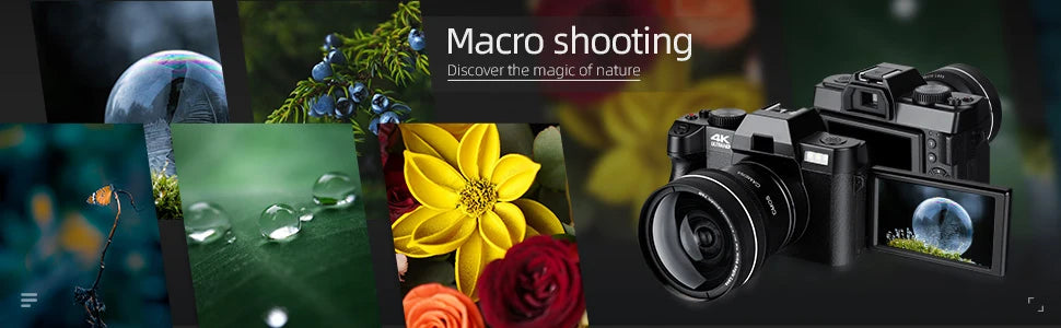 NBD 4K Digital Camera for Photography and Travel Macro Lens