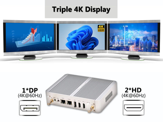 Kingdel N100 Fanless Mini PC 16GB RAM 2x Gigabit LAN
