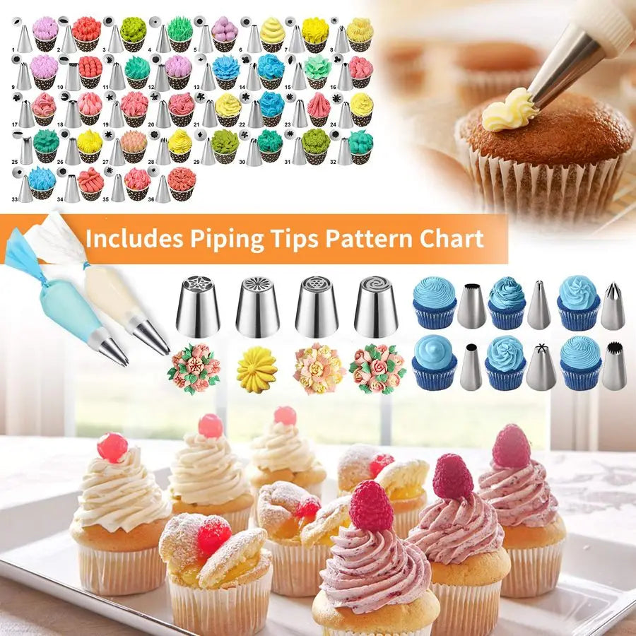 Complete 236-Piece Baking Tools Kit With Piping Bags And Tips