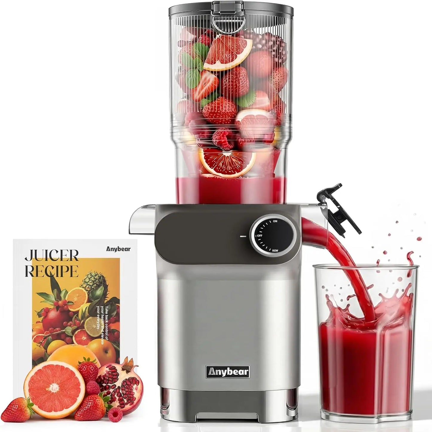 XMSJ Cold PrJuicer 200W Masticating Slow Juicer For Whole Fruits