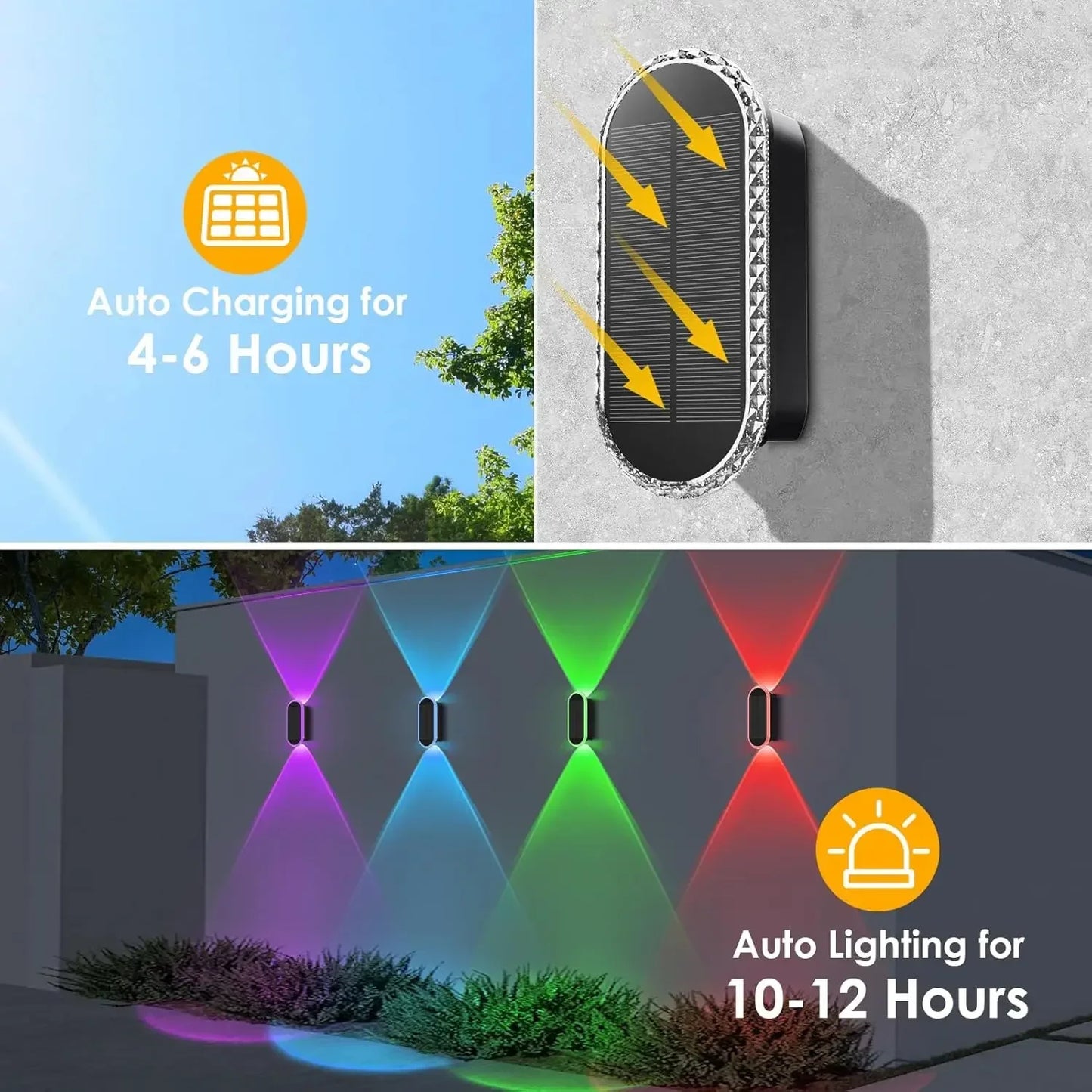 SZRSTH IP65 Waterproof Solar Fence Lights 8 Pack With 3 Modes