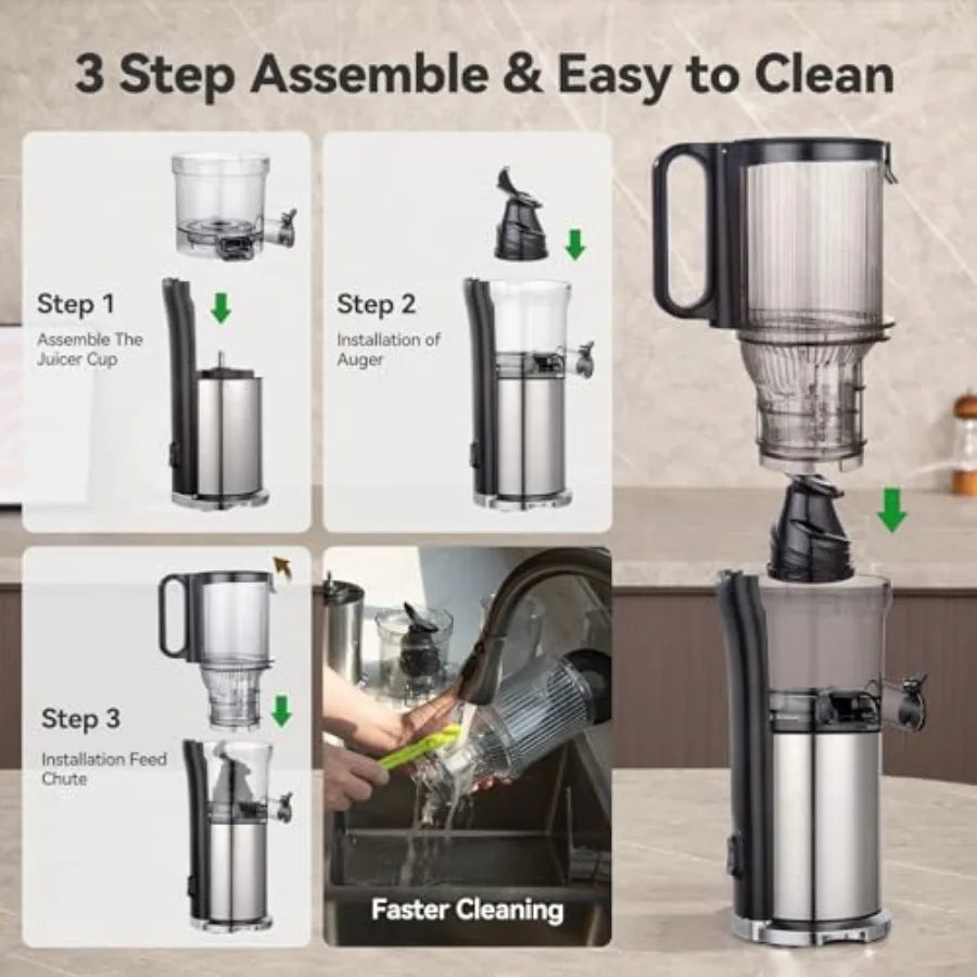 MDNG Cold Press Juicer With Large Feed Chute Stainless Steel