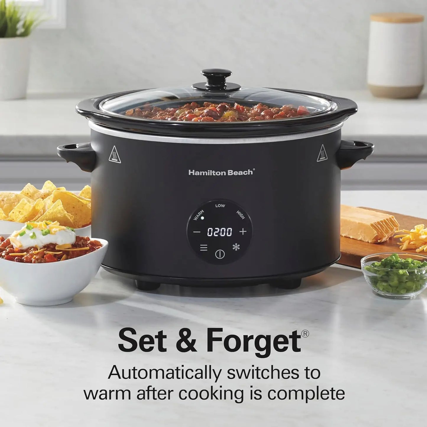 XMSJ Programmable Slow Cooker With Defrost Function And Countdown Timer