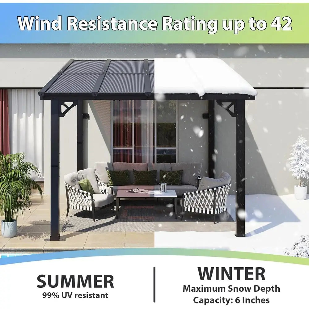 Patio Gazebo Premium Pergola With Sloped Roof Durable Outdoor Shelter