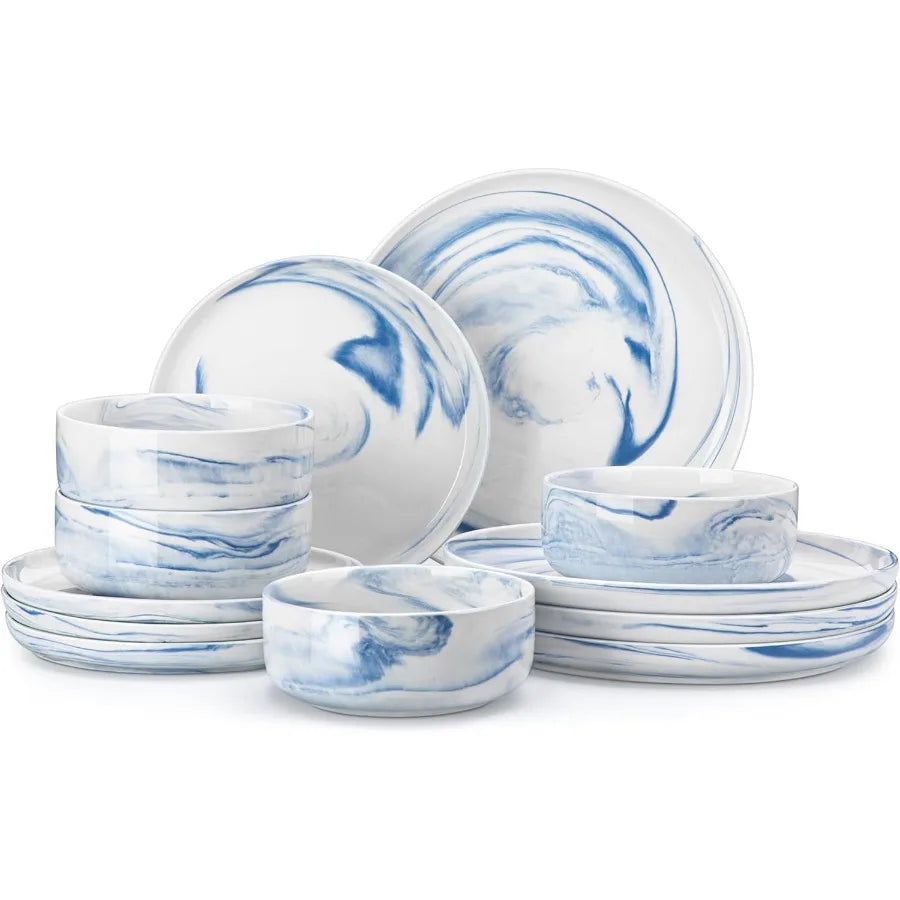 Porcelain Dinnerware Set 12 Pieces Plates And Bowls Chip Resistant Ceramic