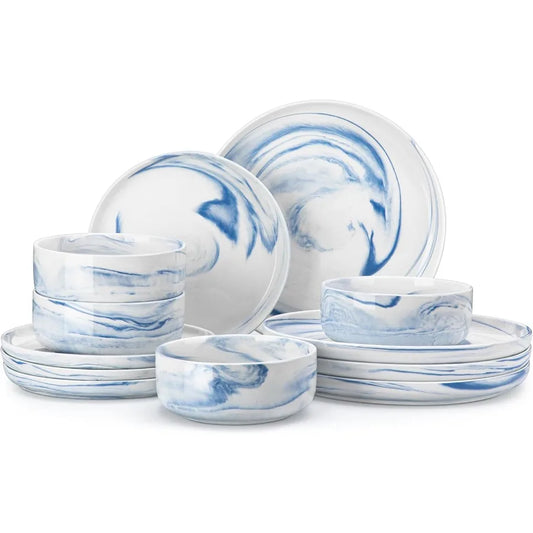 Porcelain Dinnerware Set 12 Pieces Plates And Bowls Chip Resistant Ceramic