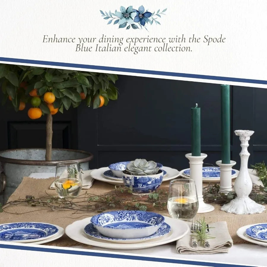 Italian Porcelain Dinner Plates Set of 4 Eastern Inspired Border