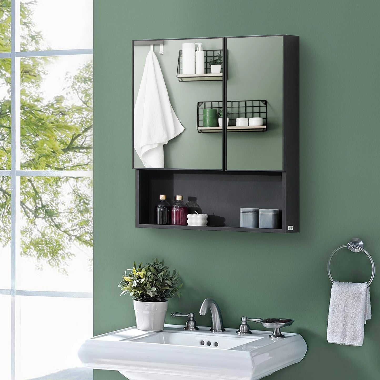 Kleankin Wall Mounted Medicine Cabinet With Mirror