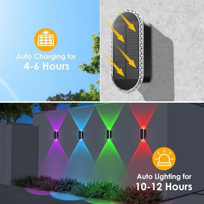 SZRSTH IP65 Waterproof Solar Fence Lights 8 Pack With 3 Modes