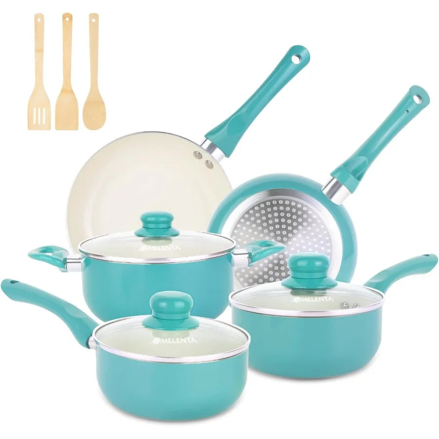 OLOEY Ceramic Nonstick Pots And Pans Set For Induction