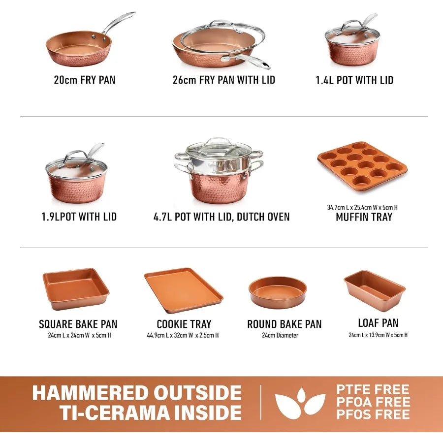 Hign-concerned Ceramic Cookware Set Nonstick Pots and Pans Bakeware