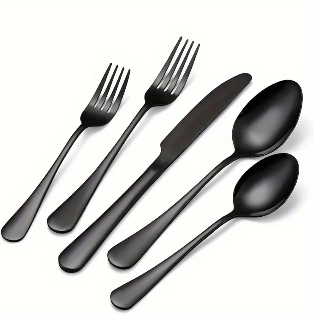 Stainless Steel Flatware Set Mirror Polished Cutlery Dishwasher Safe