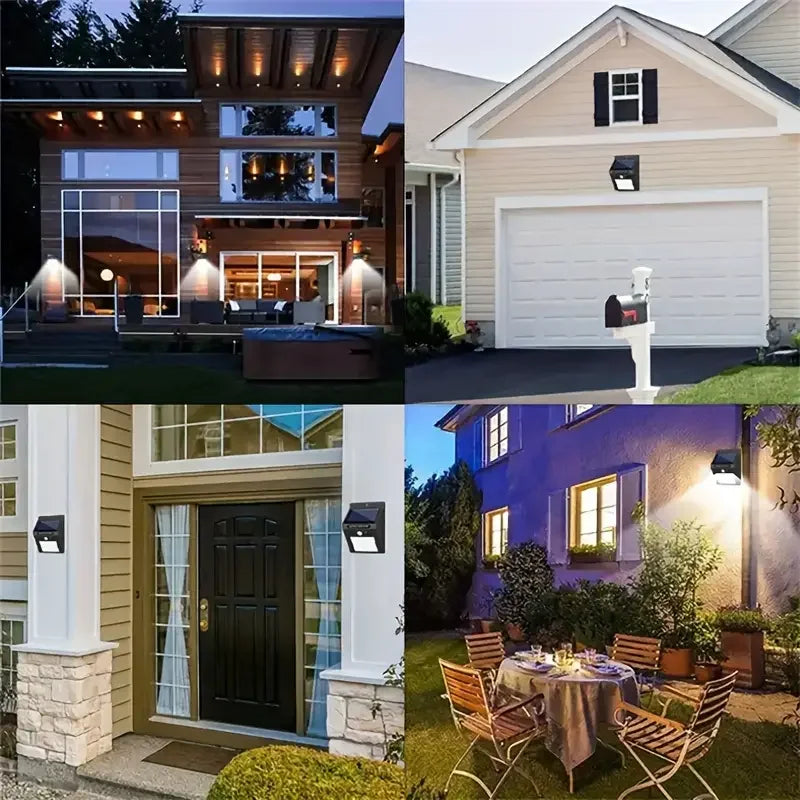 SZRSTH IP45 Solar Outdoor Lights With Motion Sensor Four Pack