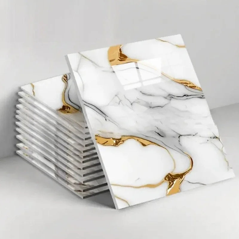 Imitation Marble 3D Ceramic Tile Self Adhesive Waterproof Wall Sticker
