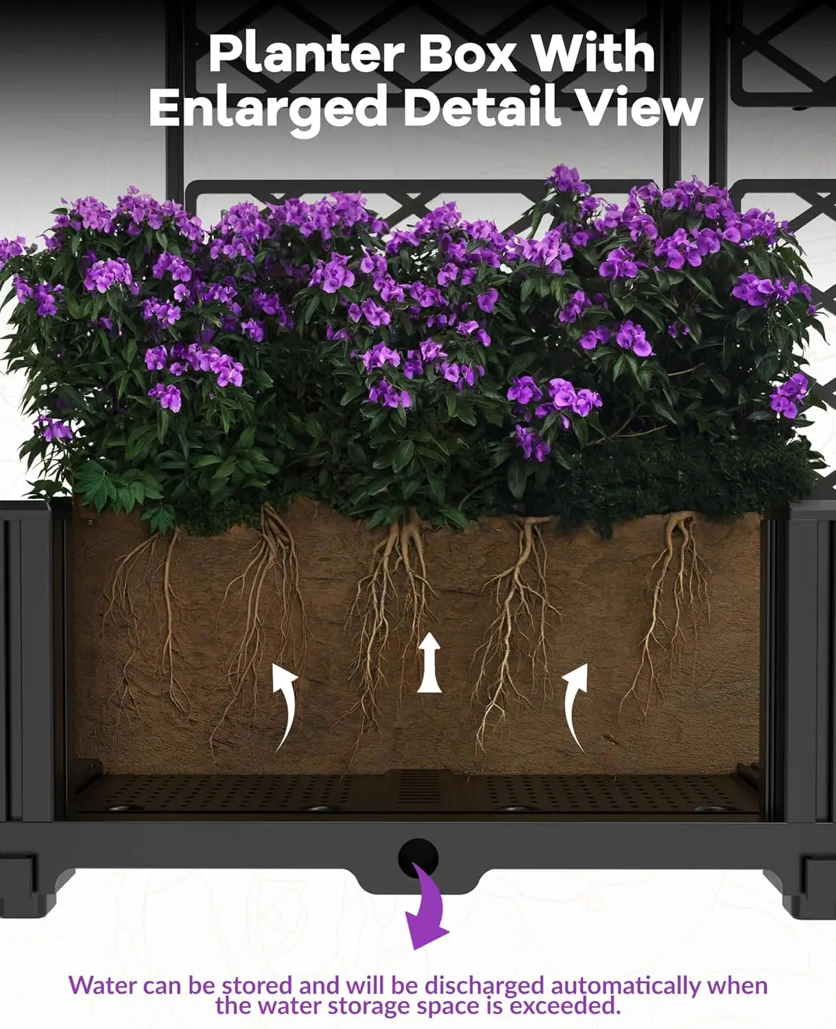 Outdoor Raised Planter Boxes With Trellis For Climbing Plants