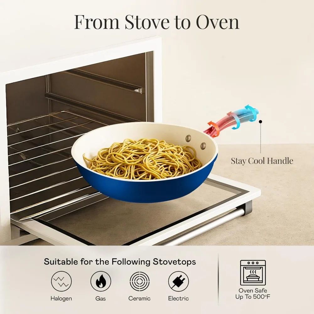 Gotham Steel Ceramic Nonstick Cookware Set With Steamer