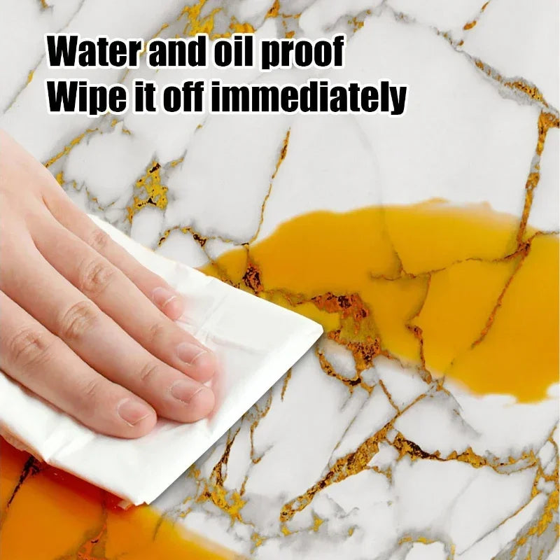 Imitation Marble 3D Ceramic Tile Self Adhesive Waterproof Wall Sticker