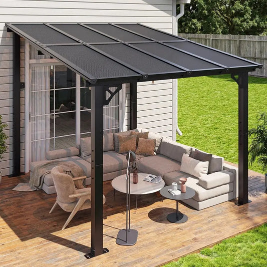 Patio Gazebo Premium Pergola With Sloped Roof Durable Outdoor Shelter