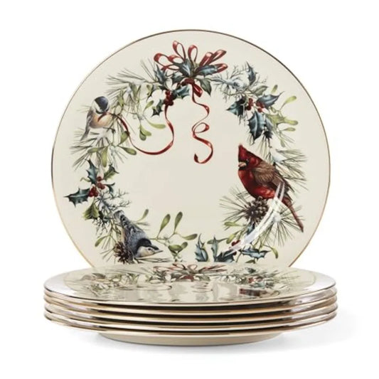 Winter Greetings 6-Piece Dinner Plate Set
