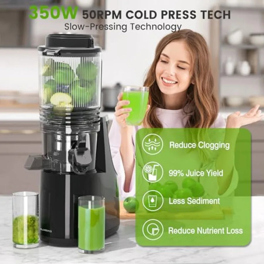 MDNG Slow Masticating Juicer Professional 350W Wide Feed Chute
