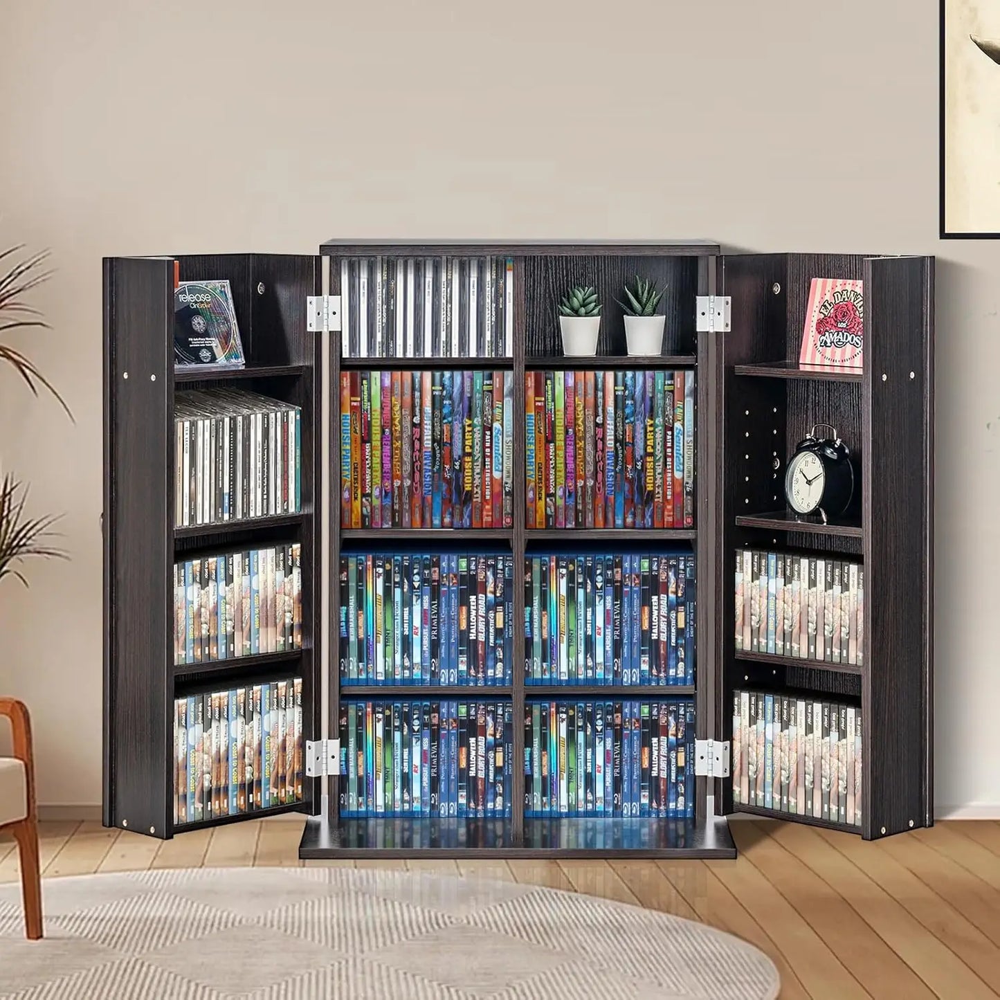 XMSJ Media Storage Cabinet With Adjustable Shelves And Doors